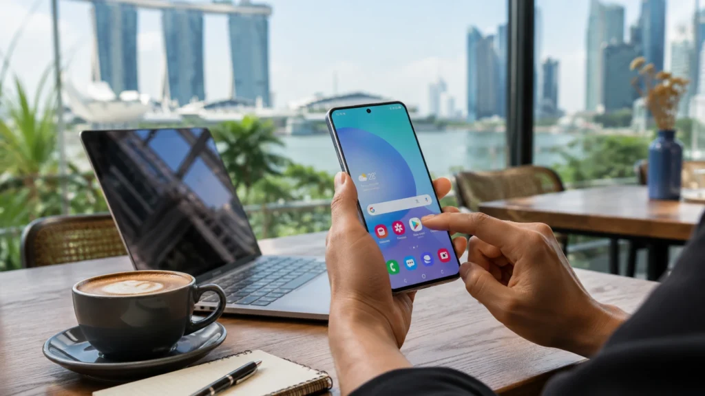 Choosing the Right Samsung Phone Person using a Samsung Galaxy smartphone in Singapore
