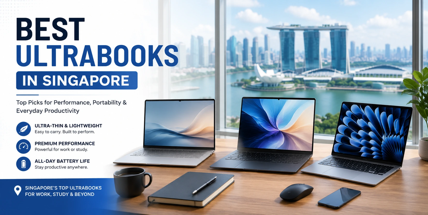 Best Ultrabook Singapore 2026 featuring lightweight laptops for work, study and travel